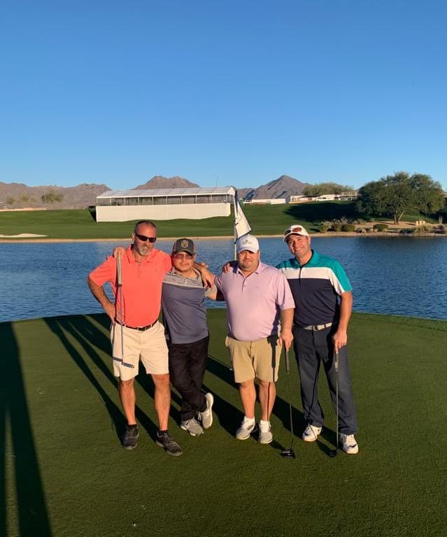 David and friends out on the course
