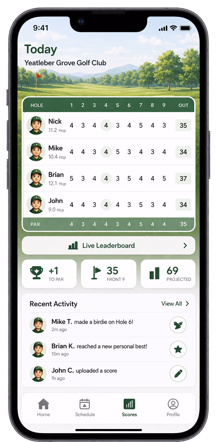Track scores and share screen