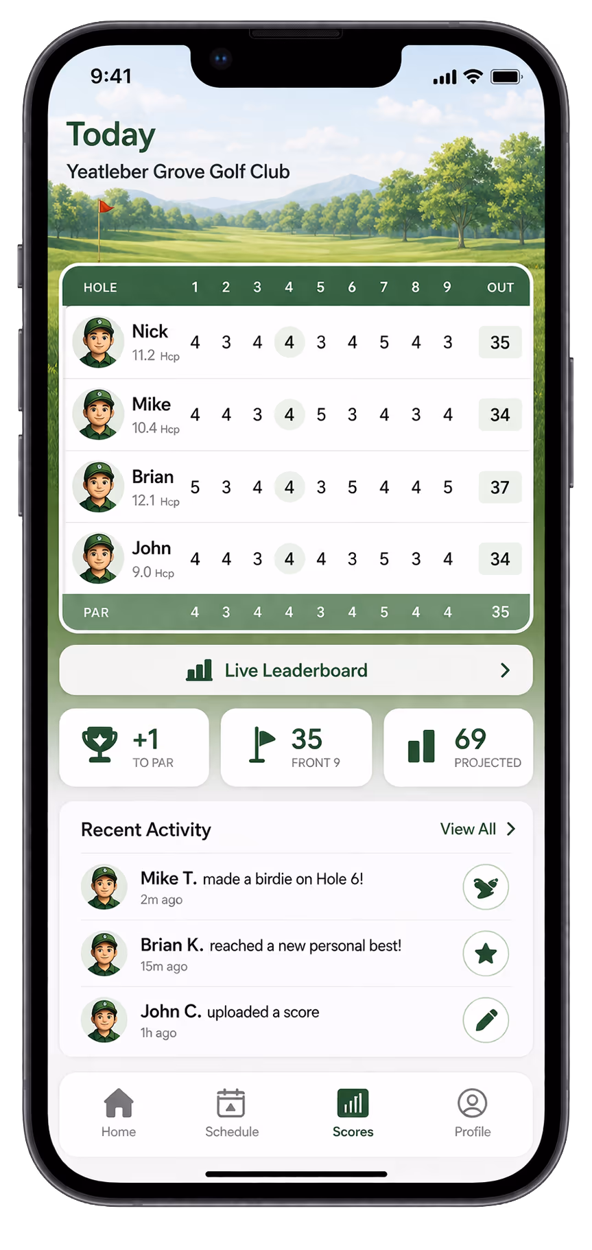Score Tracking screen