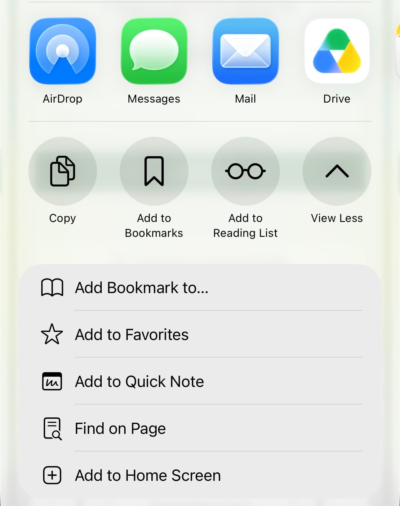 iOS Safari share sheet with the Add to Home Screen option highlighted